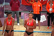 Deutsch: Beachhandball bei den Olympischen Jugendspielen 2018; Tag 5, 10. November 2018; Mädchen, Hauptrunde - Chinese Taipei (Taiwan)-Niederlande 1:2 English: Beach handball at the 2018 Summer Youth Olympics at 11 October 2018 – Girls Main Round – Chinese Taipei (Taiwan)-Netherlands 1:2