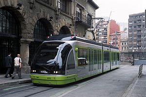 A CAF Urbos 1 tram at Atxuri