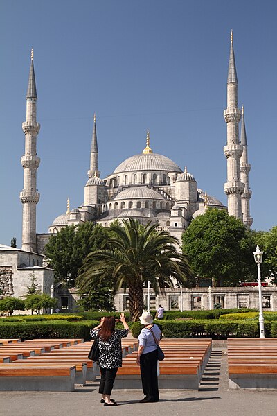 File:Blue Mosque Two Tourists Wikimedia Commons.JPG