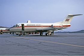 Un Fokker F28-1000 de Braathens SAFE, semblable à celui impliqué dans l'accident.