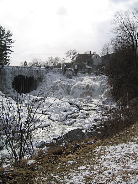 Frozen waterfall in Waits River