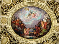 Bucuresti, Romania, Palatul Regal (Muzeul National de Arta al Romaniei - Pavilionul Sala Tronului - Sala Tronului - interior 7 - plafon ); B-II-m-A-19856.JPG