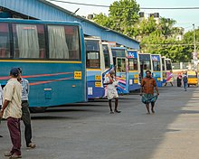 Buses parked at Platform 4 Buses Parked Central Bus Station Trichy Aug22 A7C 02331.jpg