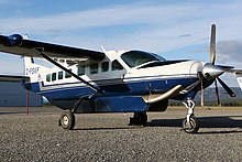 C-FSKF, the aircraft involved in the accident, pictured in Whitehorse approximately one year earlier C-FSKF (44939707014).jpg