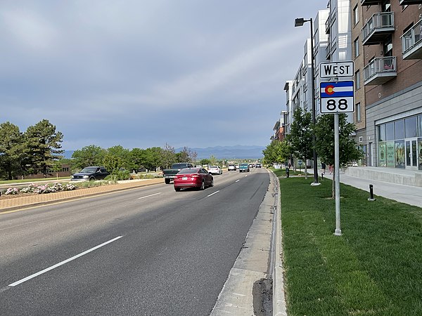 SH 88 westbound in Greenwood Village