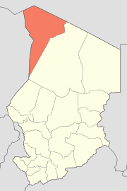 Map of Chad showing Tibesti.