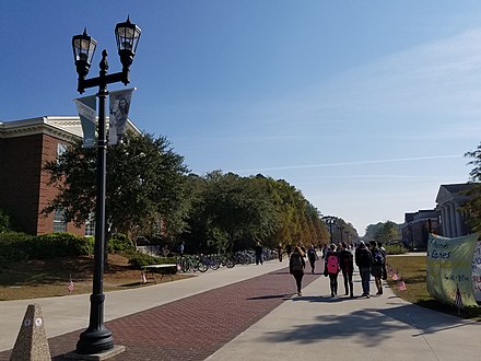 Chancellor's Walk, the center of campus, around midday