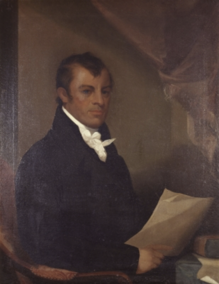 Ezra Ames (1768-1836), Chancllor James Kent (1763-1847), ca. 1812, oil on canvas, 36" x 28", gift of Miss Elizabeth S. Edwards and Mr. Henry Ames Edwards, 1946.97.1, Albany Institute of History & Art.