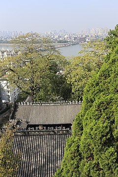 View of Han River, Guangji Bridge and Chaozhou City at Han Yu's temple.