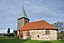 Church and cemetery (churchyard) of the small village Meuchefitz (district Lüchow-Dannenberg, northern Germany).