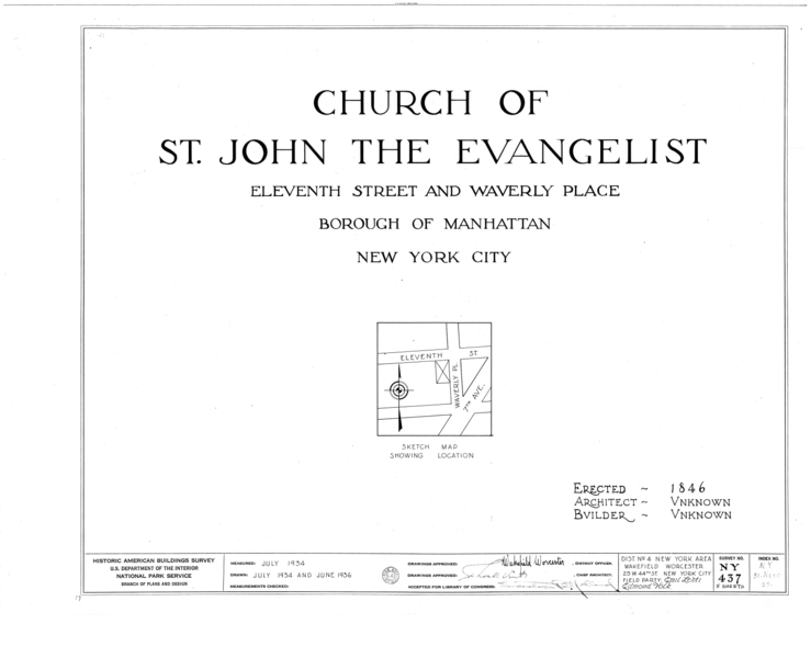 File:Church of St. John the Evangelist, Eleventh Street and Wavery Place, New York, New York County, NY HABS NY,31-NEYO,27- (sheet 0 of 5).png