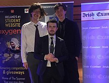 Patrick Power's 2019 Radio Journalist Award alongside documentary collaborators Cian Lyons and Matthew O'Leary Cian, Patrick and Matthew.jpg