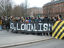 Demonstrators in Copenhagen Coloniliasm at COP15.JPG