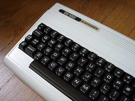 The VIC-1001 is the Japanese version of the VIC-20. It has Japanese-language characters in the ROM[12] and on the front of the keys.