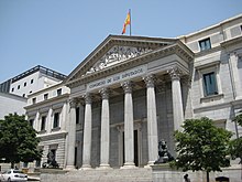 Facade of the Palace of the Cortes, seat of the Congress of Deputies Congreso de los Diputados (Espana) 14.jpg