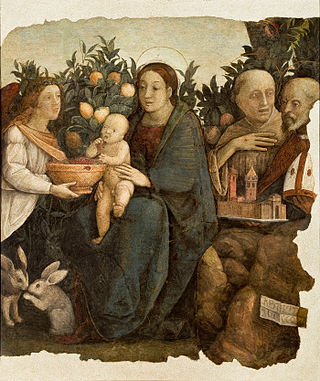 <i>Madonna and Child with Saints Francis and Quirinus</i> Fragment of a fresco by Correggio