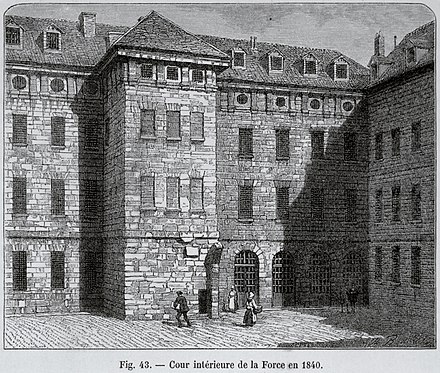 La Force Prison in Paris, where MacGregor was detained from December 1825 to July 1826, before his trial and acquittal