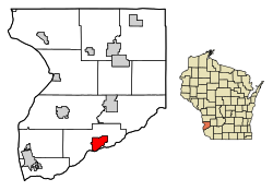 Crawford County Wisconsin Incorporated and Unincorporated areas Wauzeka Highlighted.svg