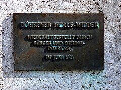 Döhrener Wolle-Widder „wiederaufgestellt… im Juni 1985“