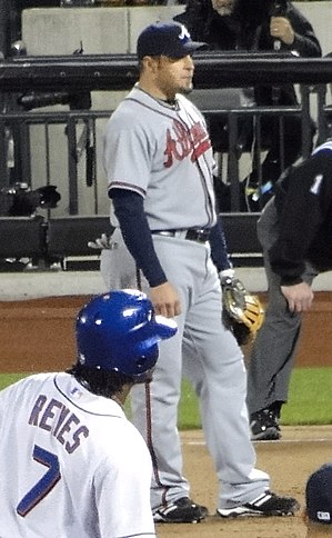 Hinske during his tenure with the Atlanta Braves