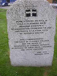 monument suporting Cornish identity