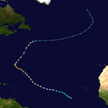 Hurricane Danielle track map