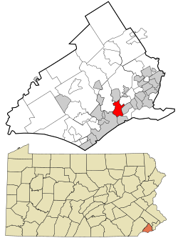 Location in Delaware County and the U.S. state of Pennsylvania