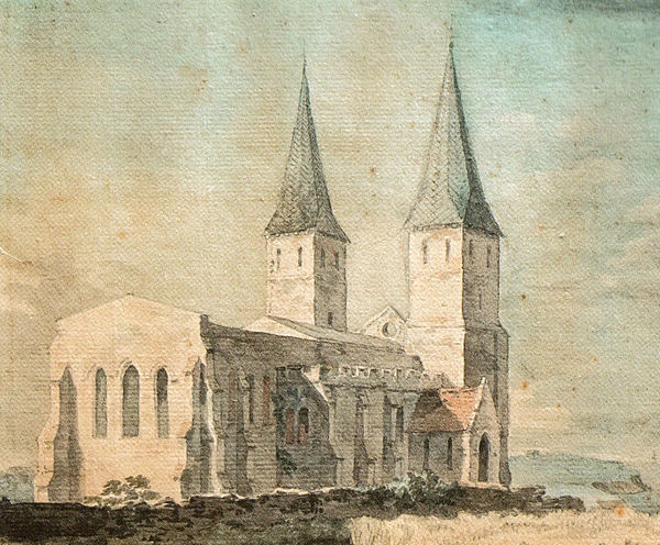 St Mary's Church in 1755, viewed from the north-east