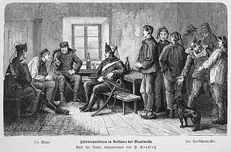 A Haferrequisition at Auflance in 1871 from Die Gartenlaube (The Gazebo) Die Gartenlaube (1871) b 097.jpg