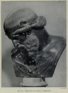 Bust excavated at the Villa of the Papyri, possibly of Dionysus, Plato or Poseidon. Dionysus-or-Plato-Herculaneum-papyri-Villa-of-the-Papyri-Barker.jpg