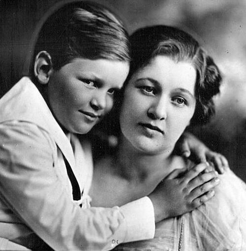 Young Fairbanks with his mother