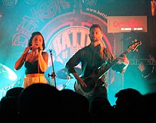 A performance in a Battle of the Bands final, at The Kings Arms pub in Auckland Dukebox 159 (51461642364) (cropped).jpg