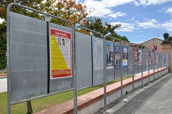 Election posters during the 2014 European elections campaign (South-West France)