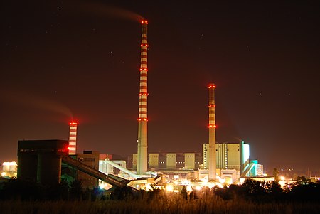 Elektrownia Siersza nocą