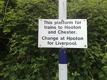 Ince & Elton station Sign, Platform 2