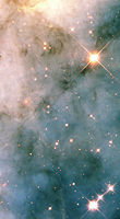 Snímek rozbouřeného okolí vybuchující hvězdy.