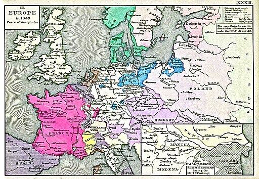 Europe in 1648 (Peace of Westphalia)