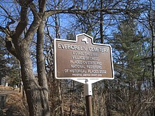 Evergreen Cemetery bersejarah plak