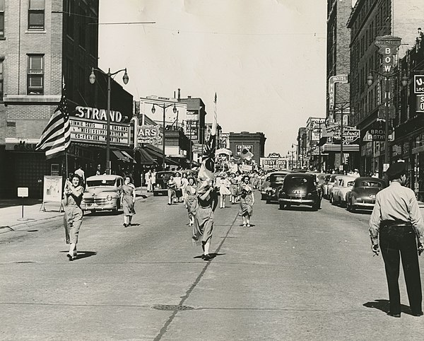 Girls Rally Day parade on Central Avenue