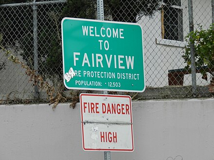 Signage at entrance to city and fire protection district