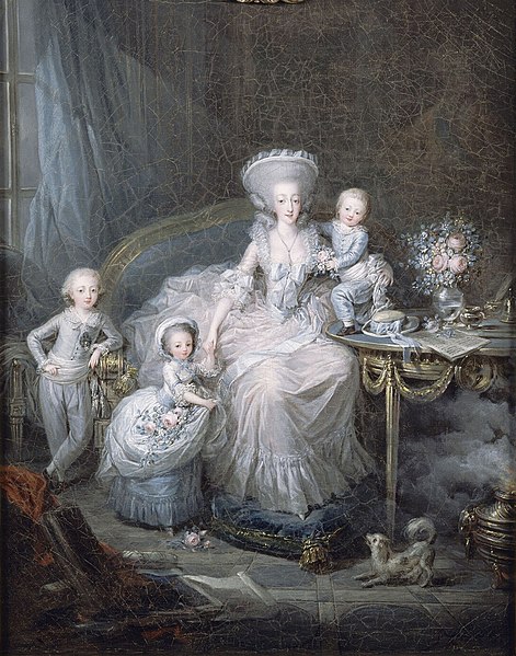 The young duke with his siblings and mother, the Countess of Artois (by Charles Le Clercq, c. 1780–1782)