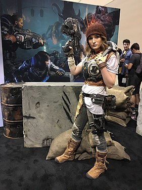 Actress promoting Xbox game Gears 5
