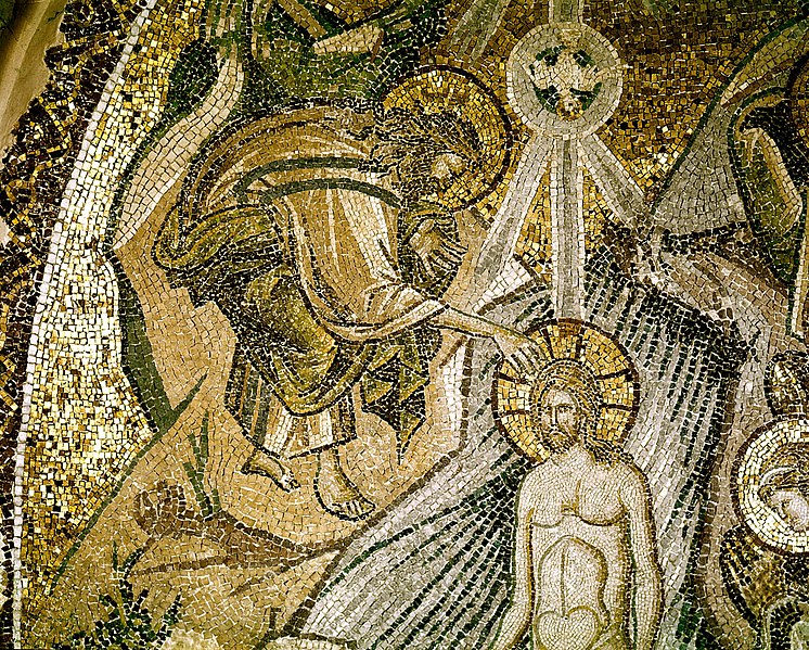 File:Fethiye Camii, parekklesion, south arm, mosaics, Istanbul, Turkey - East lunette, Baptism of Christ, detail of Christ and personification of the River Jordan - MSBZ004 BF T F 021 4 - Dumbarton Oaks.jpg