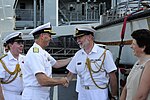 Thumbnail for File:Flickr - Official U.S. Navy Imagery - The CNO is greeted by Royal Navy Attaché Commodore upon his arrival at a War of 1812 reception..jpg