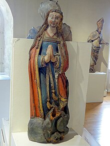 Fichier:Fresnoy-la-Rivière_(60),_chapelle_Saint-Marcoul_de_Vattier-Voisin,_statue_de_sainte_Marguerite,_non_datée.JPG