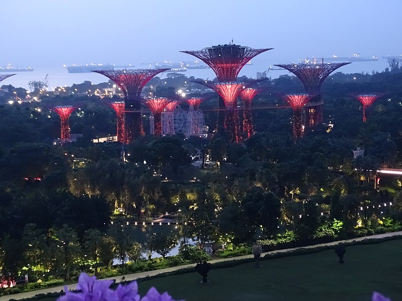 File:Gardens by the Bay at night.jpg