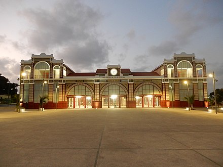 View of the historic Gare de Dakar, built in 1914. The station was renovated in 2020 to much of its former glory.