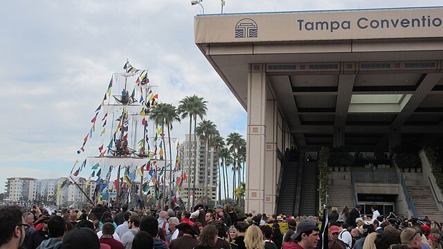 The Jose Gasparilla II mooring behind the Tampa Convention Center, 2017