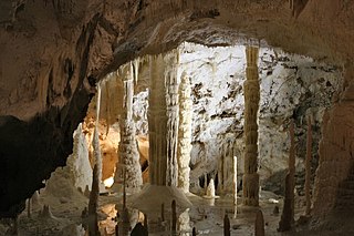 The Frasassi Caves are a karst cave system in the municipality of Genga, Italy, in the province of Ancona, Marche. They are among the most famous show caves in Italy.