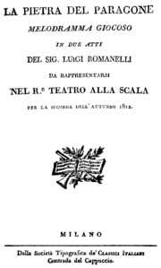 Página de título do libreto, Milão 1812